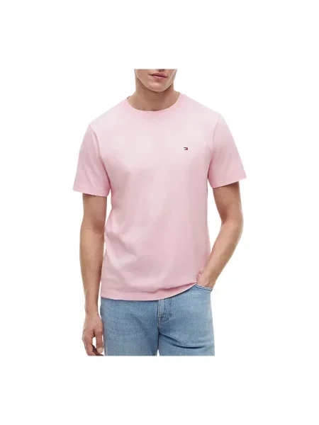 Tričko Tommy Hilfiger s okrúhlym výstrihom ružová