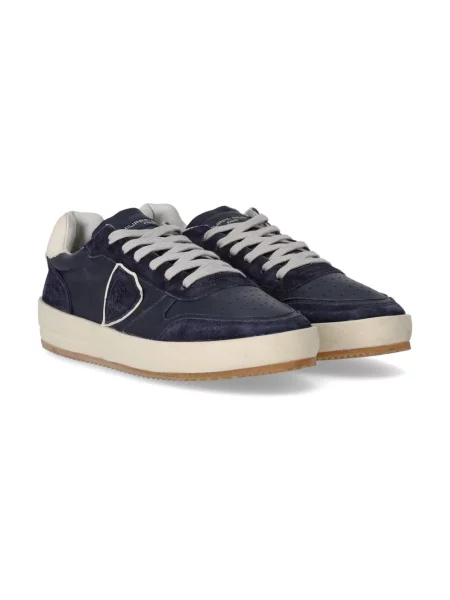 Sneakersy Philippe Model skórzane do tenisa granatowe
