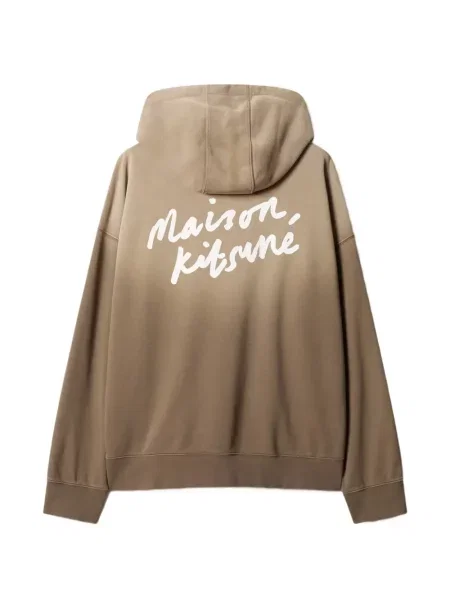 Hanorac cu glugă Maison Kitsune cu imagine maro