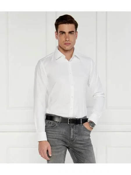 BOSS BLACK Cămașă HANK alb