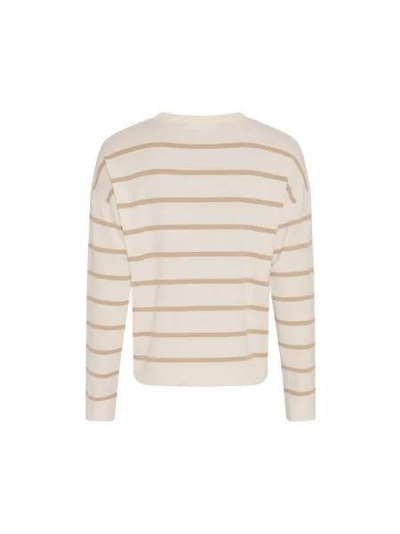 Sweter Moss Copenhagen w paski z paskiem biały