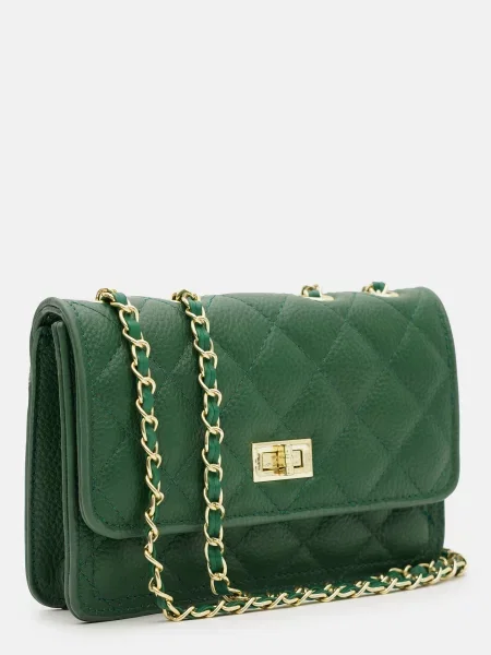 Кожаный клатч Borsa Leather зеленый