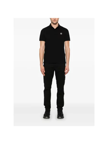 Koszulka polo Stone Island z kamieniami czarna