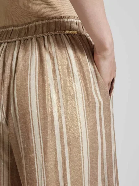 Spodnie materiałowe z szeroką nogawką i elastycznym pasem model ‘Mara Trend’ Rosner beżowe