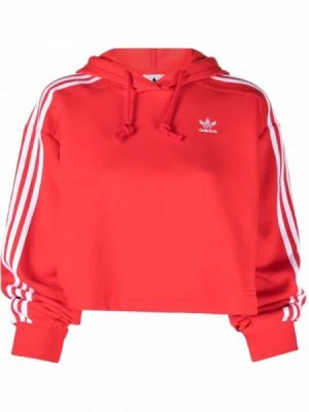 Суичър с качулка Adidas червено