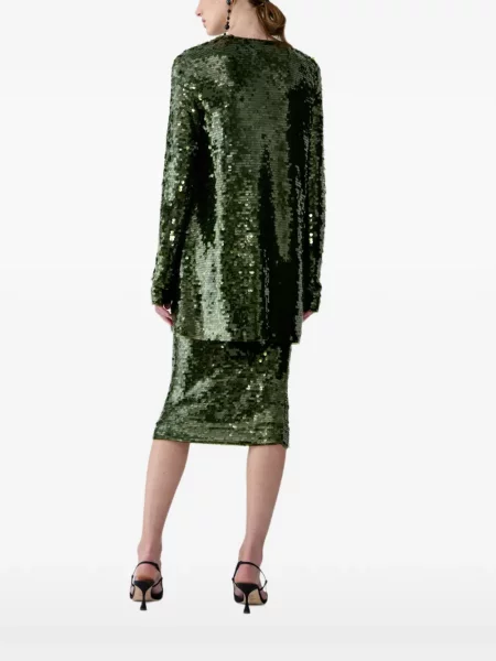 Блуза Carolina Herrera с пайети връзки зелено
