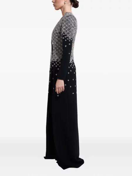 Rochie de seară Dina Melwani din crep negru