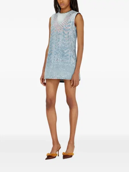 Rochie din denim Diesel albastru