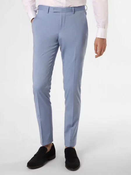 Finshley & Harding Spodnie Kalifornia Mężczyźni Slim Fit niebieski marmurkowy 52