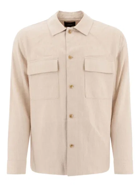 Ленена риза Vince с десен рибена кост