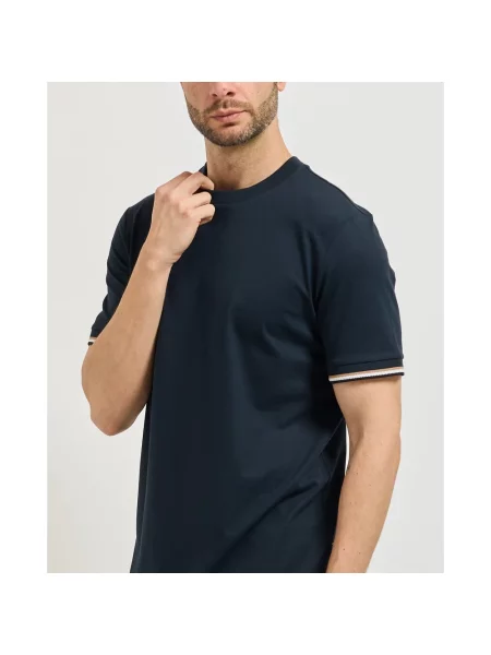 BOSS t-shirt granatowy gładki niebieska