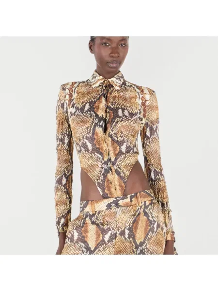 Koszula Roberto Cavalli brązowa