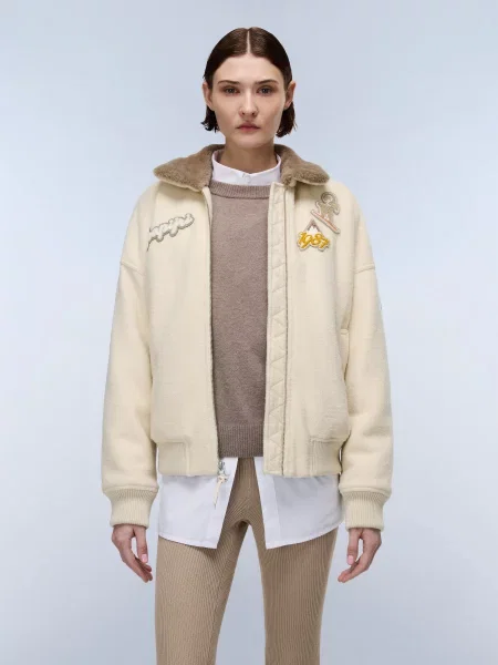 Демісезонна куртка Napapijri поліестер/вовна білий