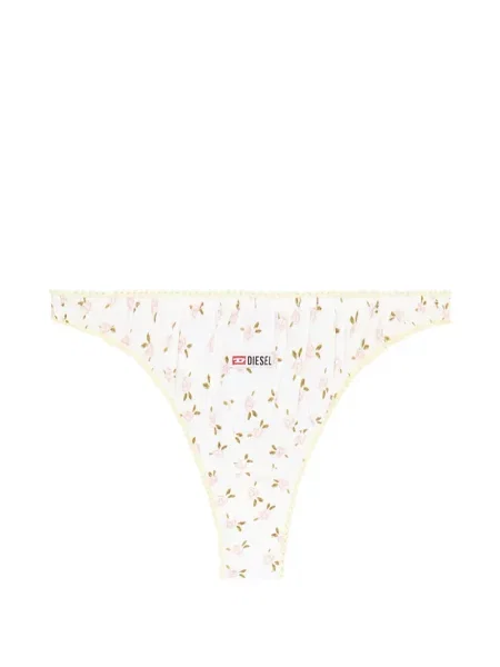 Chiloți tanga Diesel cu model floral cu imagine alb