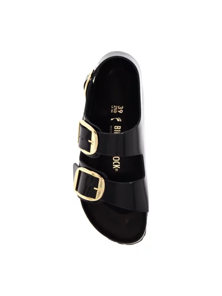 Sneakers Birkenstock Milano Big Buckle Natural Leather Patent High-Shine Black EUR 37 czarne