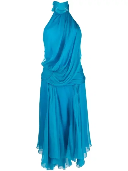 Rochie midi Alberta Ferretti drapată cu gât halter