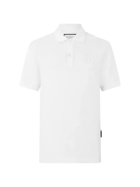 Tricou polo Philipp Plein cu broderie alb