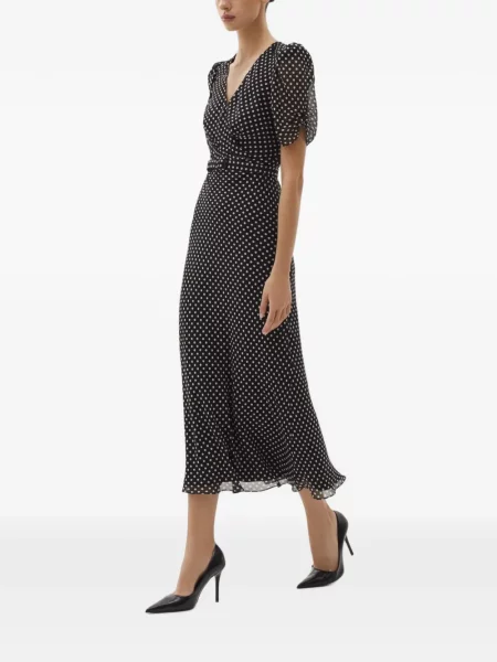 Rochie midi Adamaris cu buline plic negru