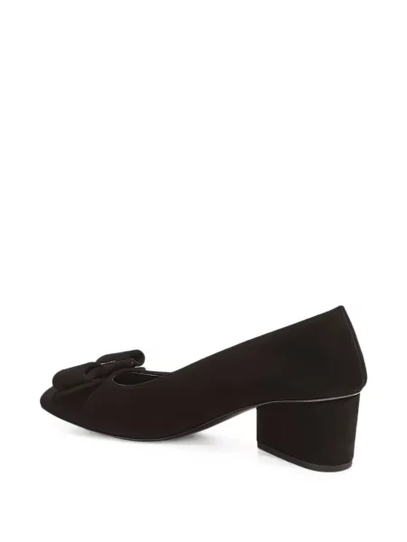 Pantofi cu toc Ferragamo cu funde negru