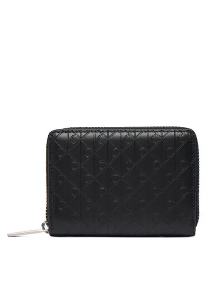 Portofel Mic pentru Bărbați Calvin Klein Emblem Emboss Zip Coin Pouch negru