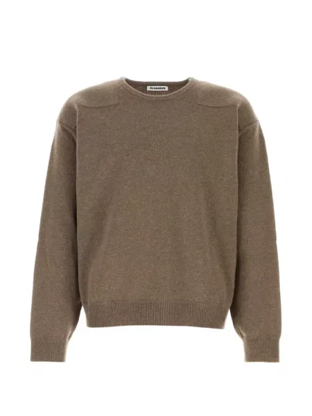 Pulover Jil Sander cu decolteu rotund maro