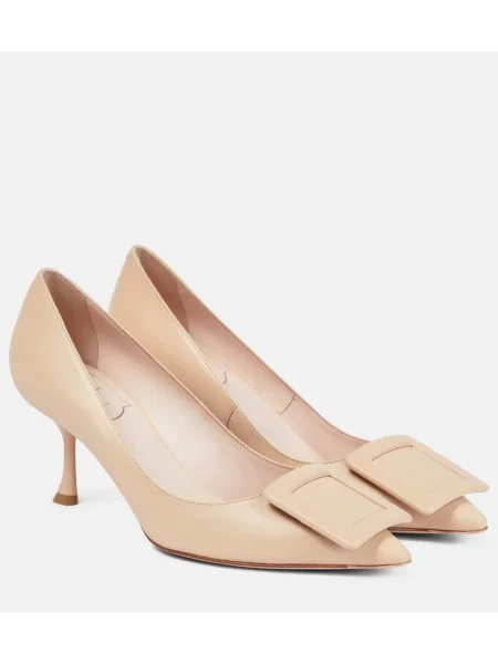 Pantofi cu toc Roger Vivier din piele bej