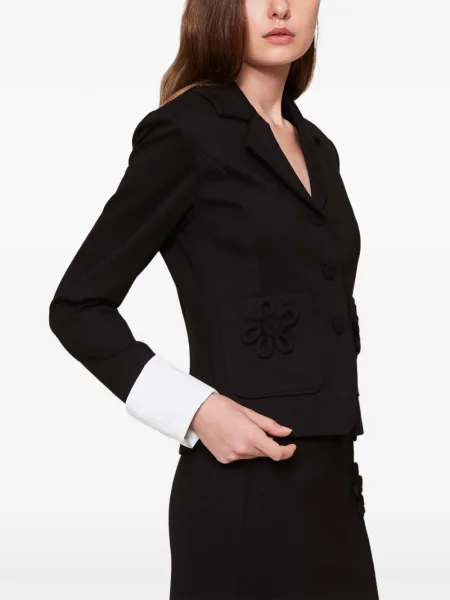 Sacou Twinset cu model floral cu aplicații negru