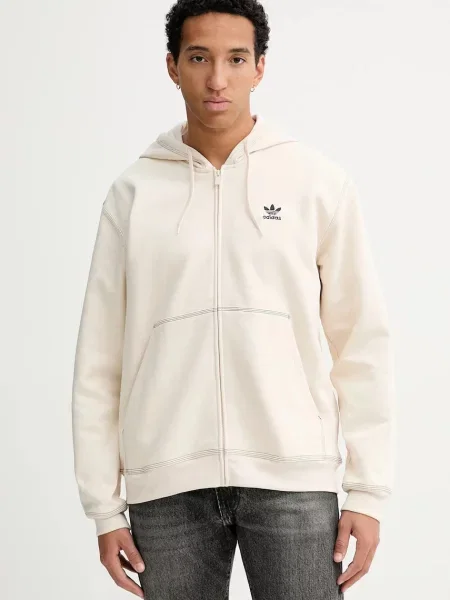 Adidas Originals bluza Essentials z kapturem gładka beżowy