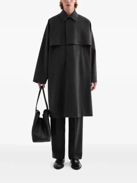 Palton Jil Sander de lână gri