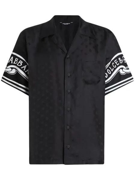 Cămașă Dolce & Gabbana de mătase negru