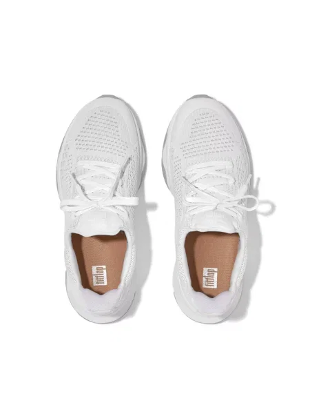 Sneakerși Fitflop tricotate alb