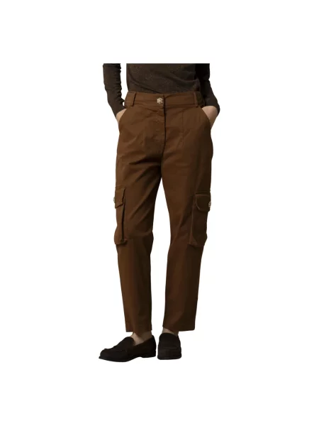 Spodnie cargo Kocca eleganckie brązowe