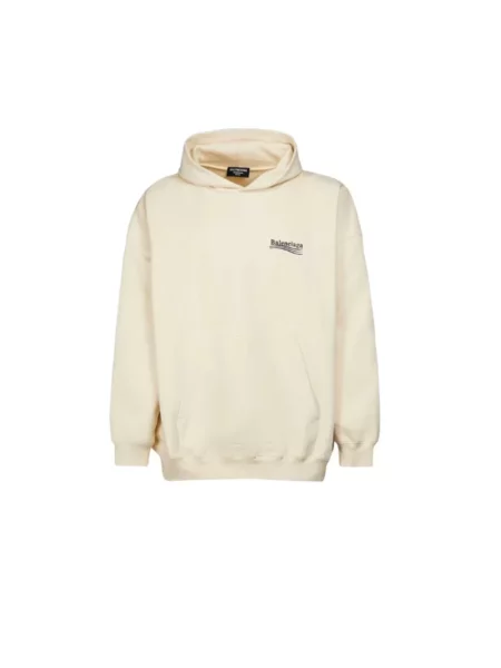 Lniana bluza z kapturem Balenciaga biała