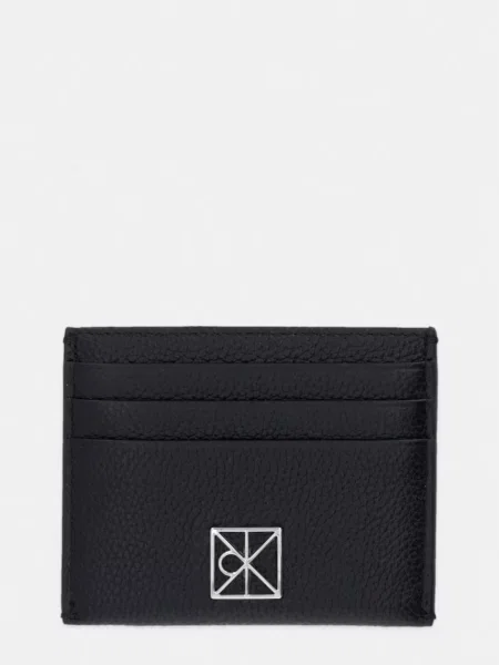 Calvin Klein etui na karty skórzane czarny