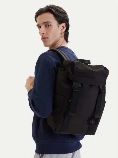 Plecak Calvin Klein Canvas Mix Backpack Black Universal czarny