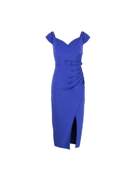 ワンピース SELF PORTRAIT FW25 Self-portrait Dresses (PF25801SBL BLUE) Blue Knit Cut Out Maxi Dress – self-portrait-EU