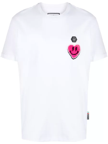 Tricou Philipp Plein cu imagine alb