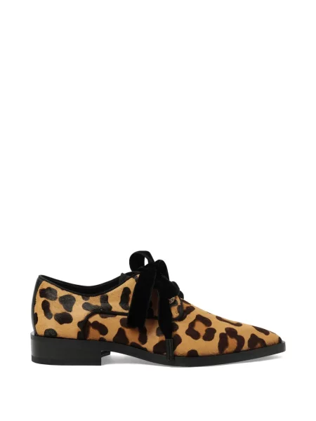 Pantofi derby Lanvin cu imagine cu model leopard maro