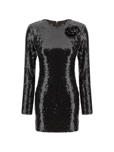 Rochie mini Rotate Birger Christensen cu paiete cu model floral maro