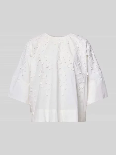 Bluzka z kwiatową ozdobną aplikacją Jake*s Studio Woman biała