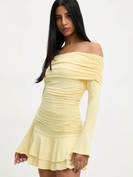 Answear Lab rochie mini evazati galben