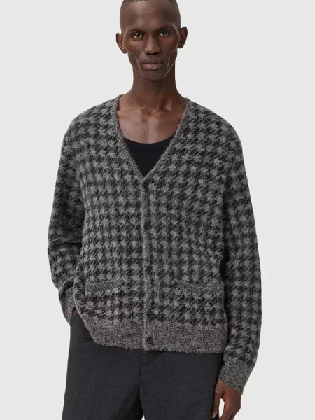 AllSaints cardigan din amestec de lână gri