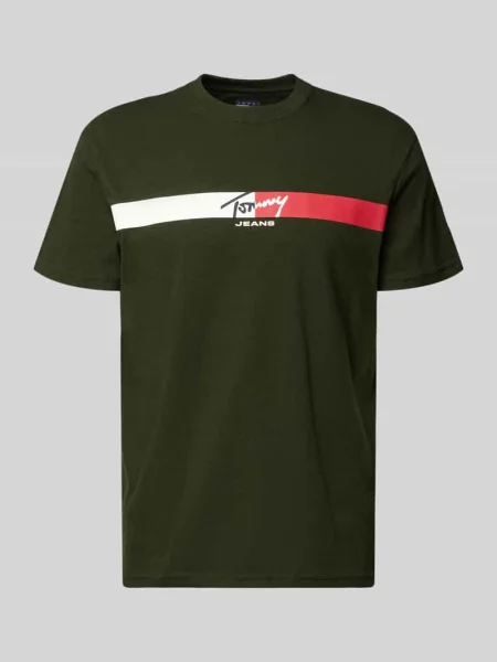 T-shirt o kroju regular fit z czystej bawełny Tommy Jeans zielona