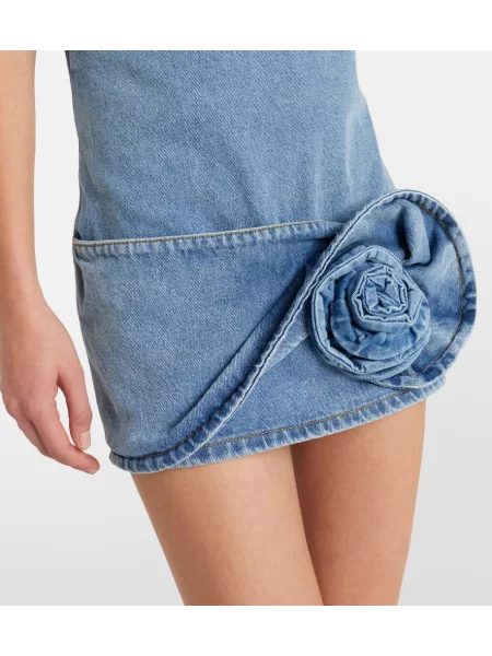 Rochie din denim Magda Butrym cu model floral albastru