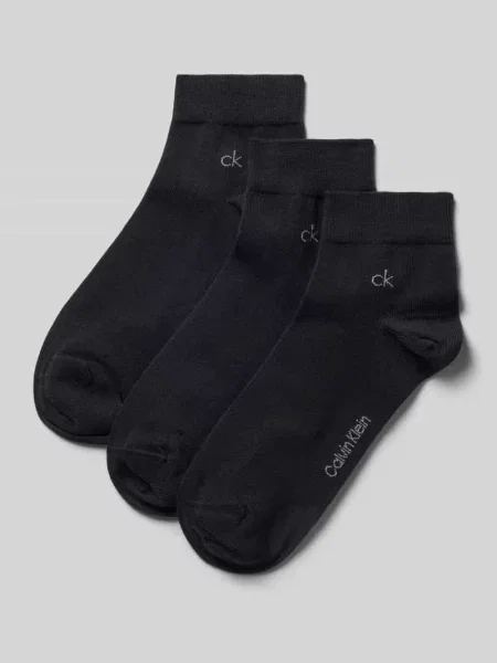 Skarpety z mieszanki bawełny w zestaw 3 szt. Calvin Klein czarne