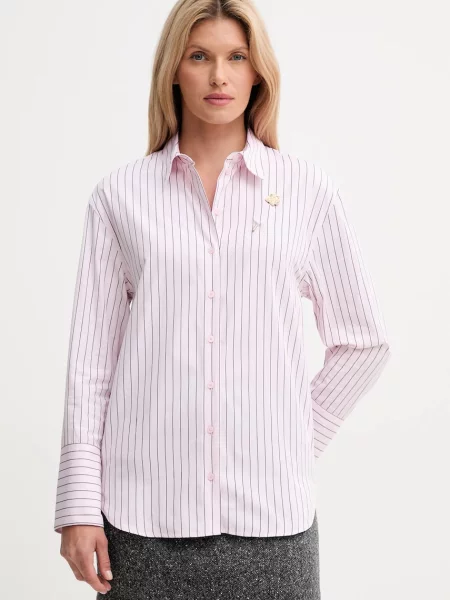 Kenzo cămașă din cu guler clasic relaxed roz