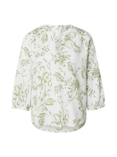 S.Oliver Bluză verde deschis alb