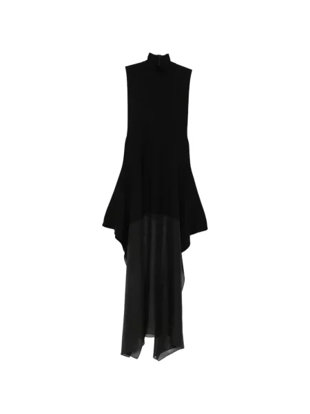 Rochie Sportmax fără mâneci asimetrică negru