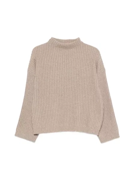 Sweter z golfem Brunello Cucinelli brązowy