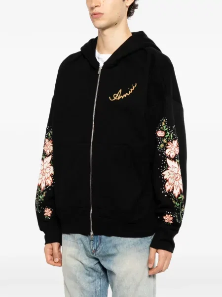 Hanorac cu glugă Amiri cu model floral negru